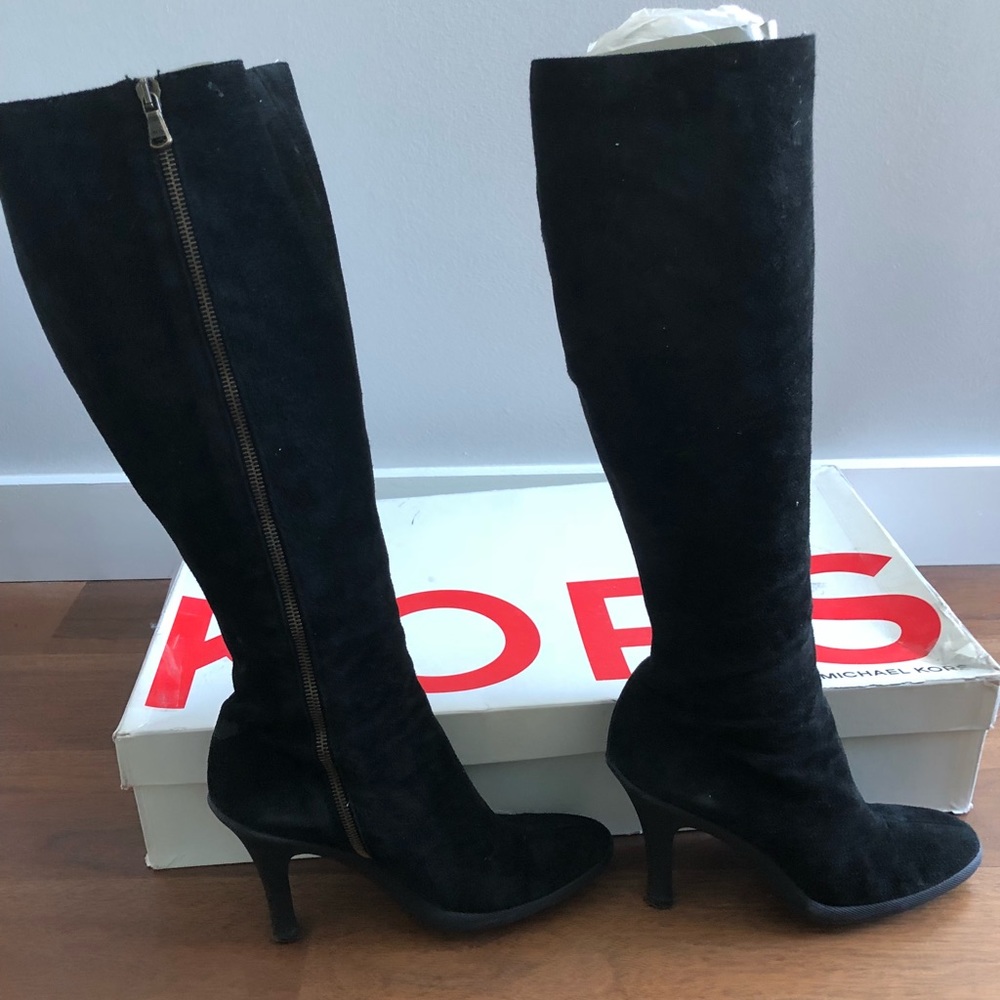 Michael Kors Floozy Black Suede Stiletto Boot - 8 - Picture 4 of 6